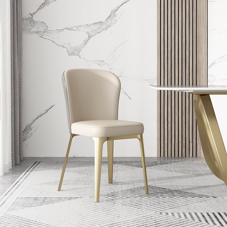 Silla de comedor de cocina estilo Glam, silla lateral sin brazos de comedor de metal