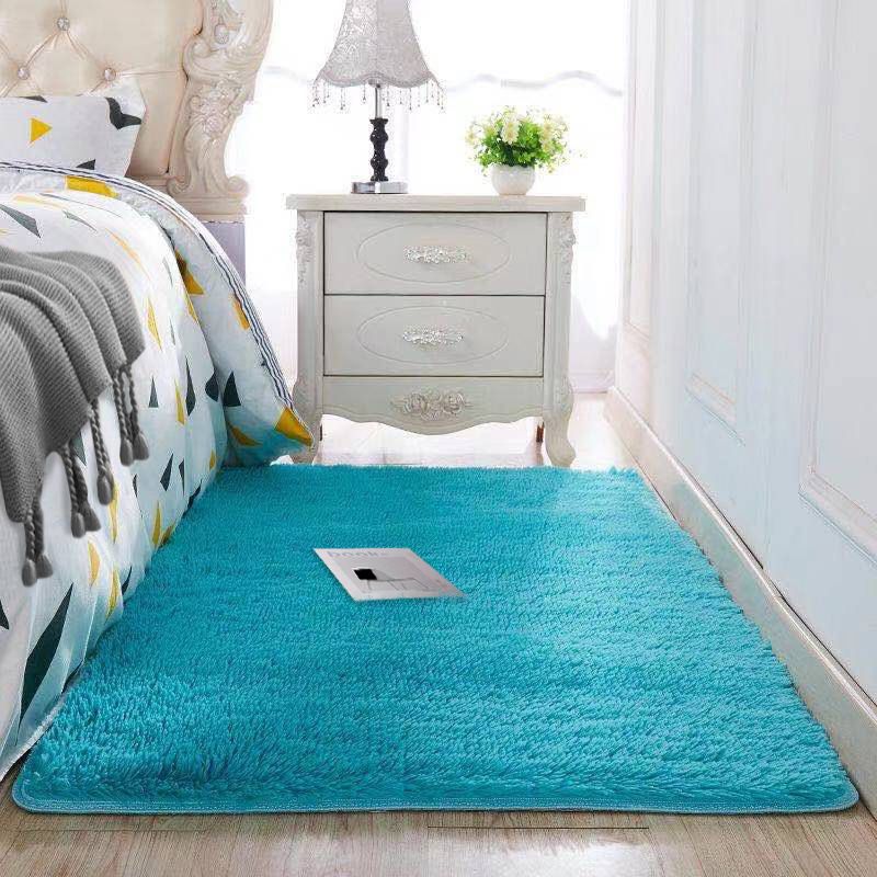 Fancy Grau Area Teppich Feste Farbe Polyester Fläche Rug Plüsch Easy Care Teppich für Wohnkultur