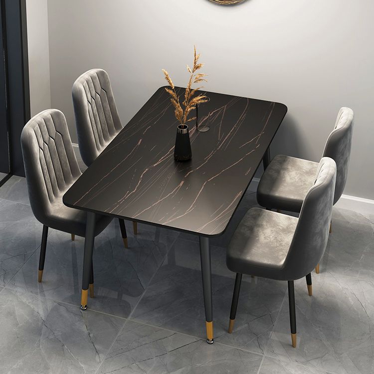 Rectangle Contemporary Sintered Stone Dining Room Set with 4 Legs Table Dining Table Sets