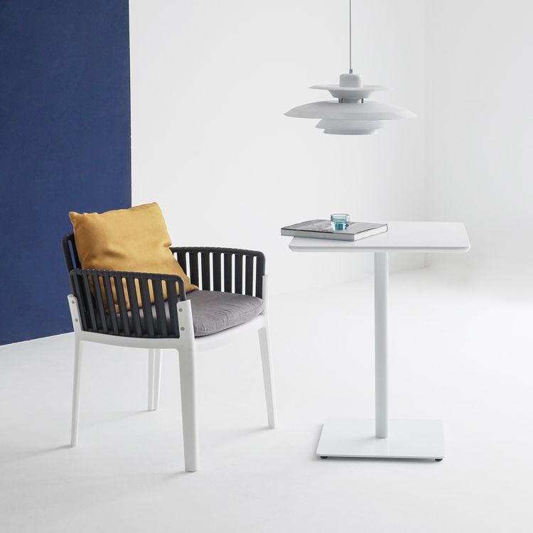 Square Pedestal Dinner Table Industrial Style MDF Dining Table for Indoor