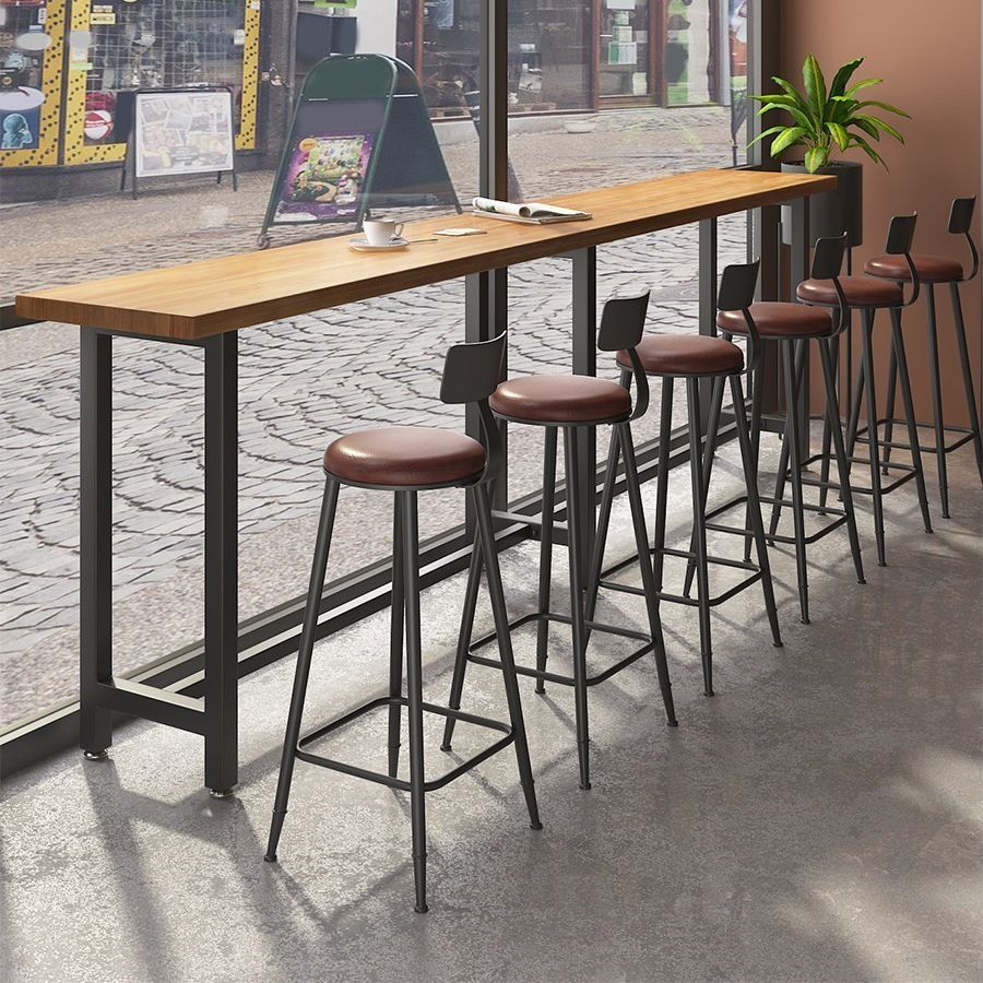 Industrial Bar Table Set 1/7 Pieces Solid Wood Rectangle Table and Stool Set
