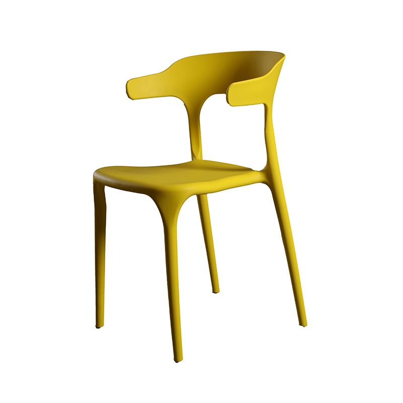 Contemporary Style Armless Dining Chair Plastic Open Back Side Chair for Restaurant