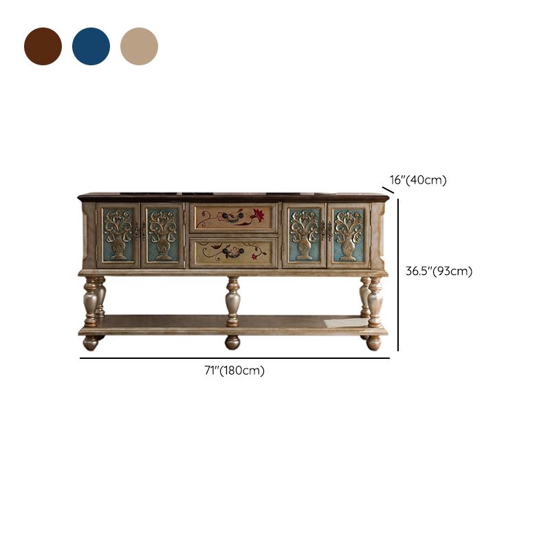 36.6" Tall Wood Accent Cabinet, Industrial Rectangle Accent Chest with Doors