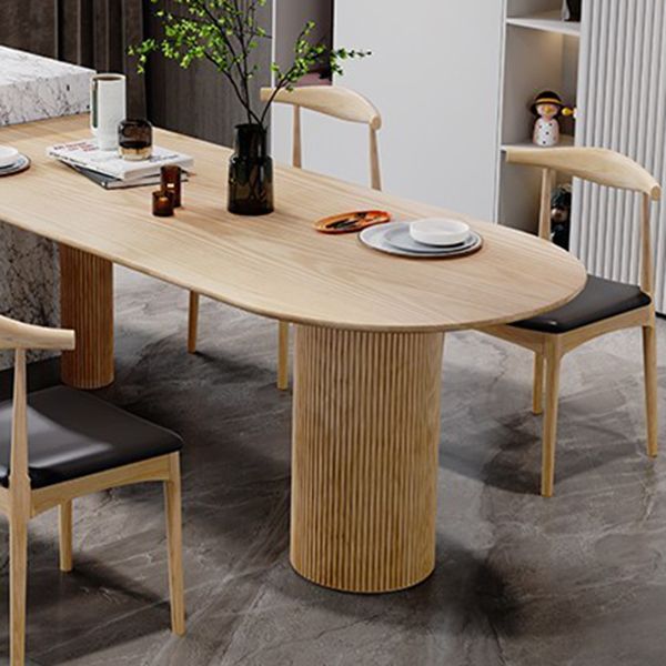 Contemporary Solid Wood Free Form Dining Table Pine Wood Top Dining Table with 3 Legs