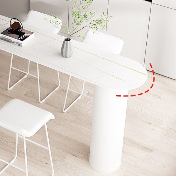Glam Style 41.3"H Bar Table Faux Marble White Top Specialty Bistro Table for Living Room
