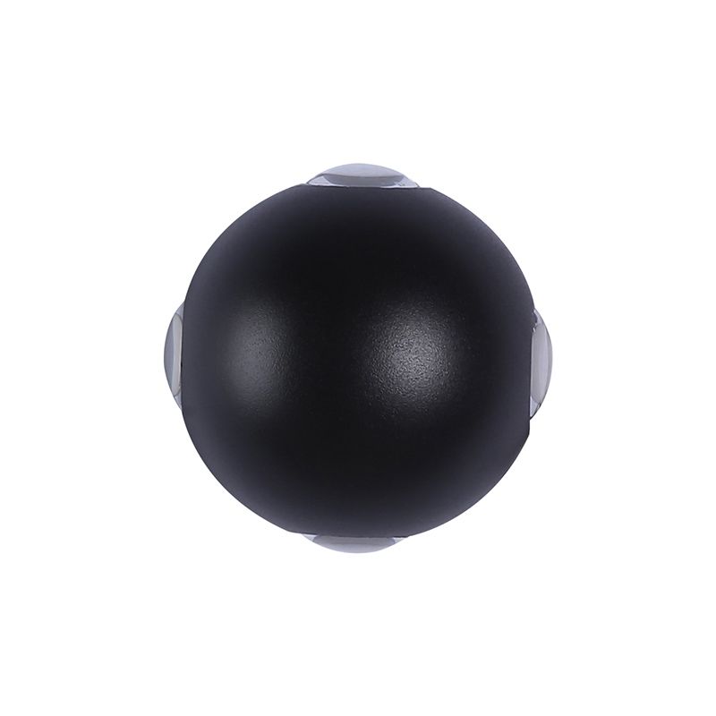 Rounded Shade Porch Wall Lamp Aluminum Warm/White Lighting LED Modern Stylish Sconce Lighting Fixture in Black