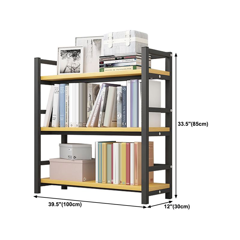 Modern Style Bookshelf Black Metal Frame Bookcase for Office