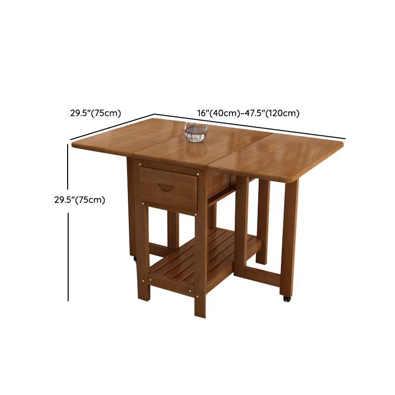 Brown Modern Rectangle Wooden Dining Room Table for Small Space