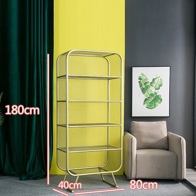 Glam Style Bookshelf Metal Closed Back Shelf Bookcase for Home Use