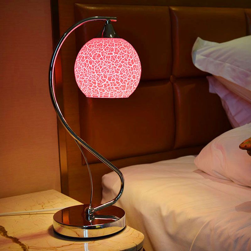 Lampada da comodino in vetro a cupola Lampada da tavolo contemporanea a 1 testa per camera da letto