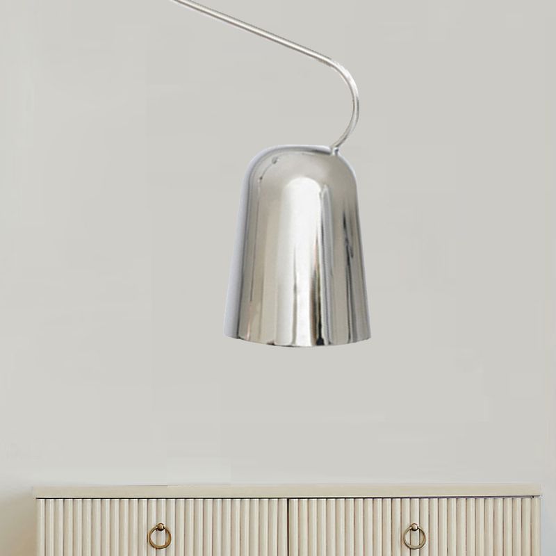 1 comedor ligero Luz colgante colgante con tono de metal Bell Lámpara de suspensión de estilo negro/blanco moderno