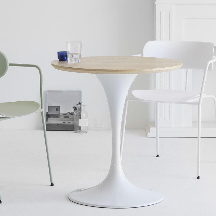Mesa minimalista de mesa estándar redonda MDF Mesa de comedor de cocina con base de tulipán
