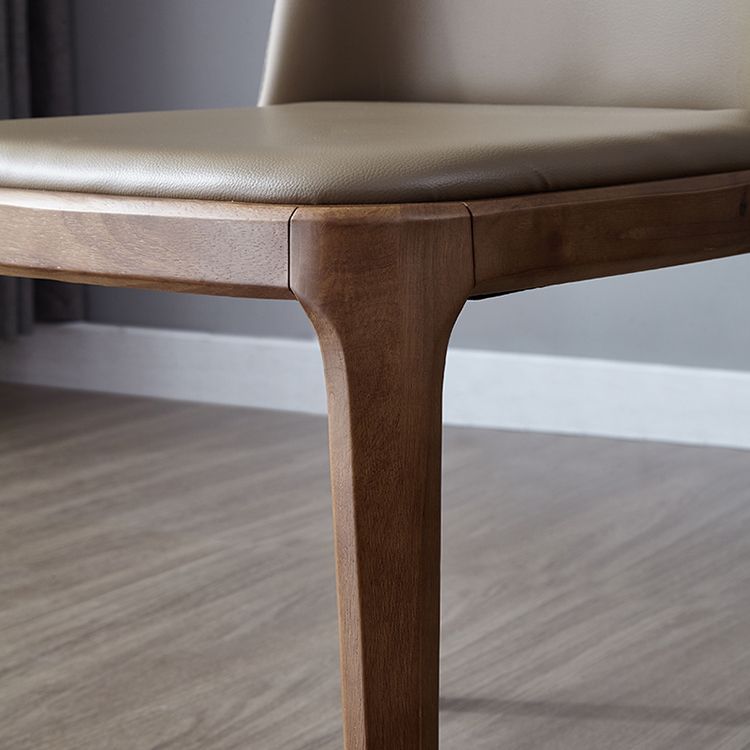 Silla auxiliar industrial de cuero para el hogar, silla de comedor Parsons con acabado mate (juego de 2)