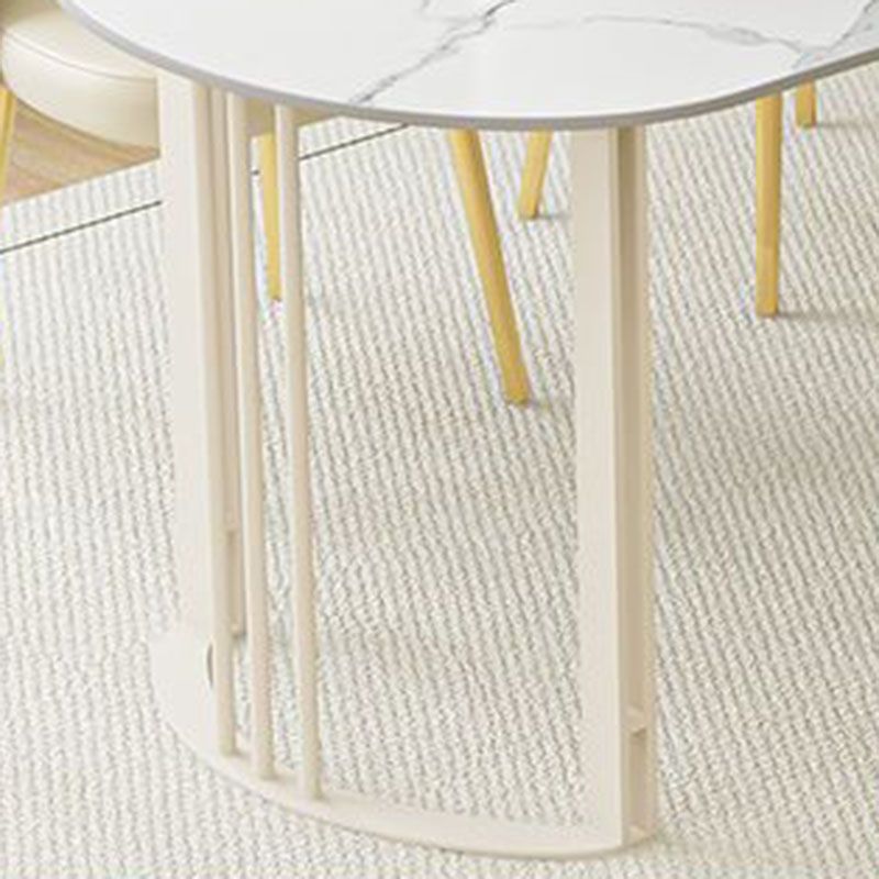 Contemporary Dining Room Dinner Table 4 Legs Stone Dining Table