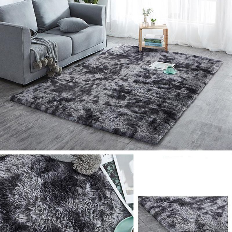 Simple Tie Dye Rug Multi Colored Plush Carpet Non-Slip Backing Pet-Friendly Washable Rug for Home