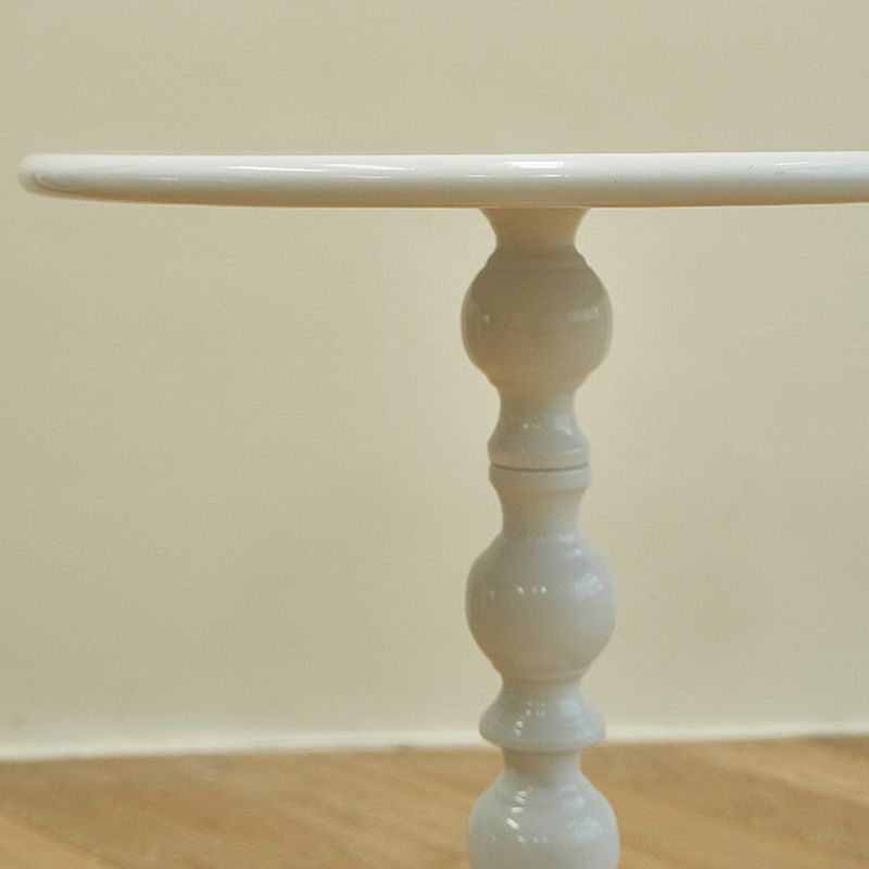 Round Top Pedestal Side Table Contemporary Metal Side End Table