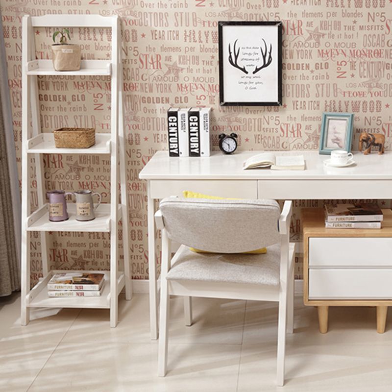 Contemporary Shelves Included Bookshelf Wooden Ladder Bookcase