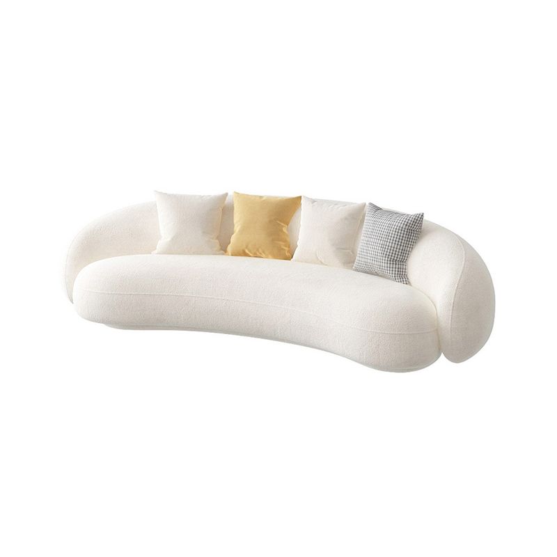 Contemporary Curved Sofa with Tight Back and Tuxedo Back for Living Room