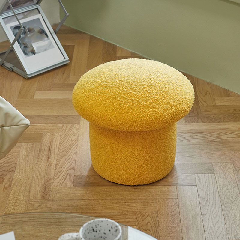 Solid Color Flannel Standard Stool Modern Style Simple Mushroom Stool