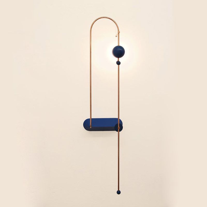 Paperclip Wall Mounted Lamp Postmodern Simplicity Metal Wall Sconce for Living Room