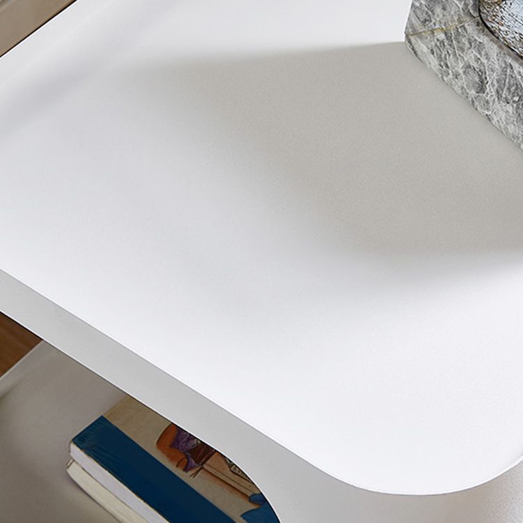 Mid-Century Square Tray Top Side Table 19.6" Tall Iron 4 Legs End Table with Storage