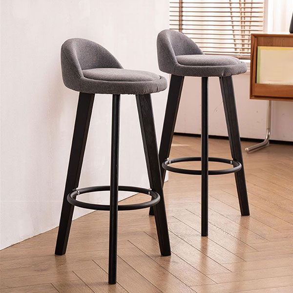 Low Back Armless Counter Stool Modern Bucket Seat Bar Chair with Footrest