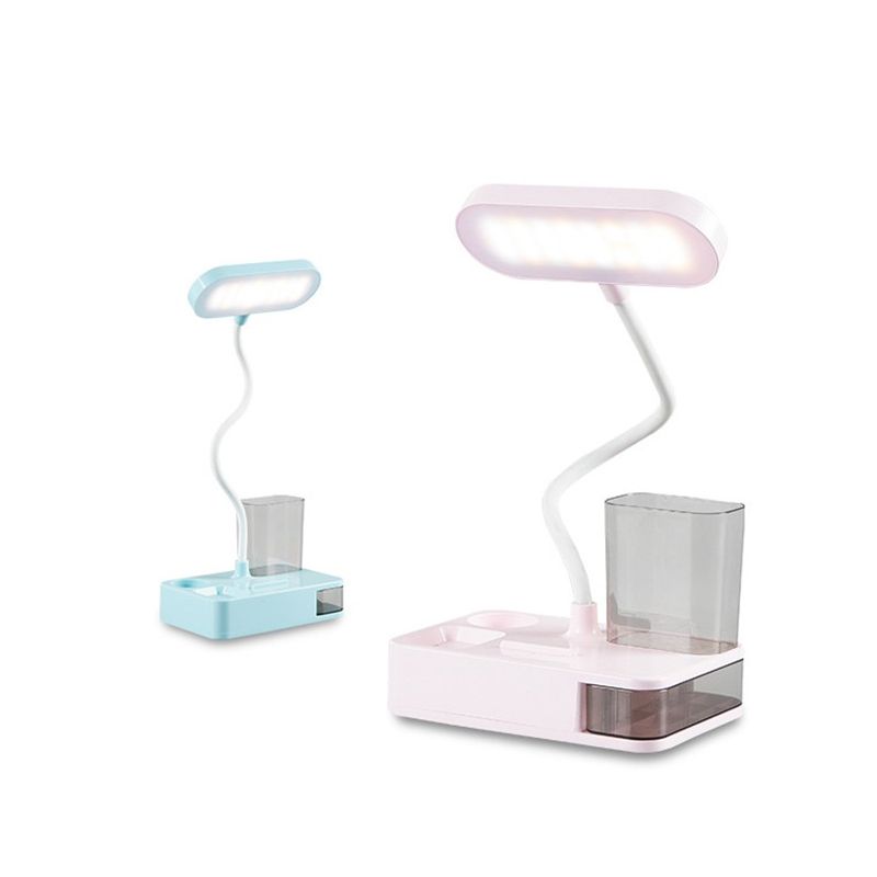 Macaron Rettangolare Reading Lamp Plasticy 1 Head Kids Room Table Light with Port