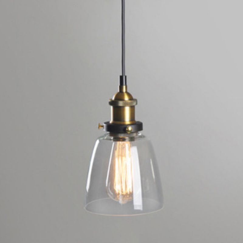 Retro Industrial 1 Lámpara de luz Lámpara de lámpara Alezo a mano iluminación colgante de vidrio para sala de estar