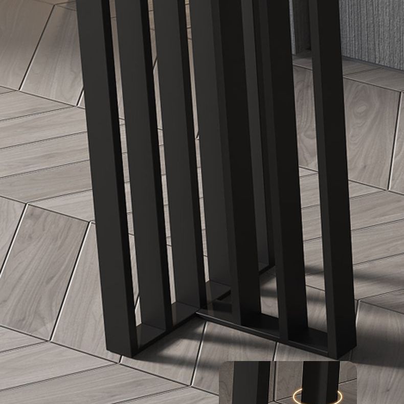 Industrial Style Bar Table Stone Top Bistro Table with Black Base