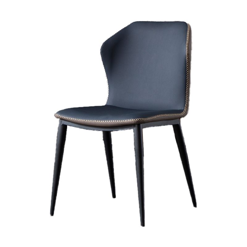 Sillas de comedor de piel sintética de estilo industrial Silla lateral con respaldo lateral