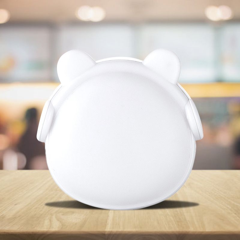 Plastic Bear Wall Nightlight Cartoon Pink/Blue/White Plug-in LED Night Lighting with Light Sensor