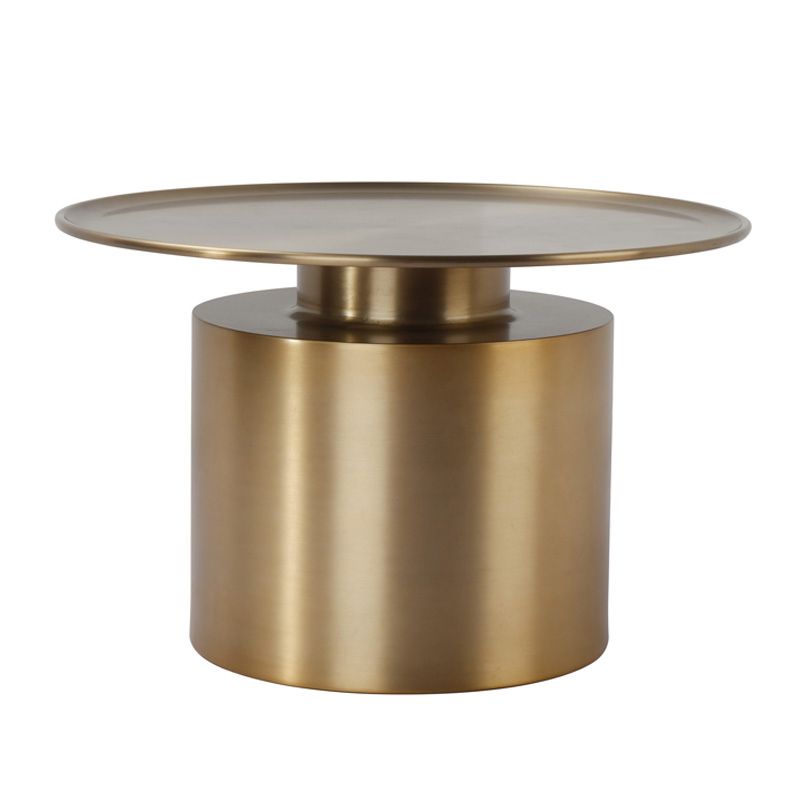 Metal Pedestal End Table Round Solid Color Side End Table for Living Room