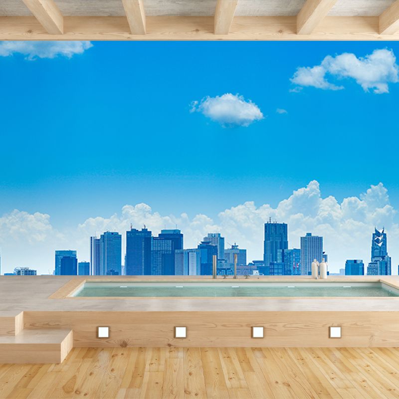 Modern Style Mural Wallpaper Urban Scenery Environment Friendly Bedroom Wall Mural