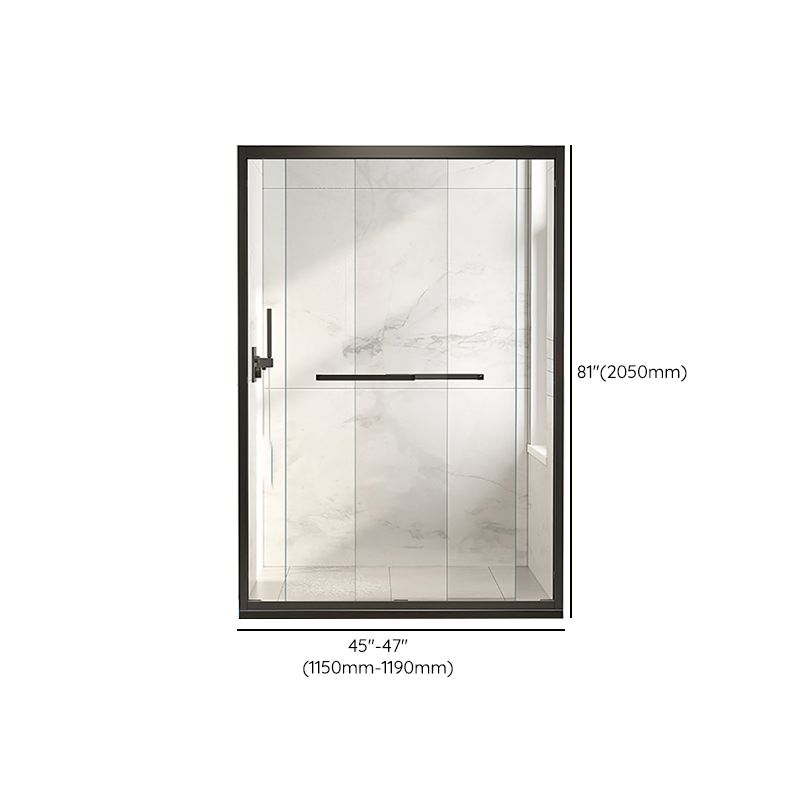 Single Sliding Semi-Frameless Shower Door Silver Clear Shower Doors