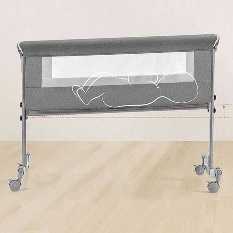 Modern Rocking Metal Portable Crib Cradle Height Adjustable with Bedding