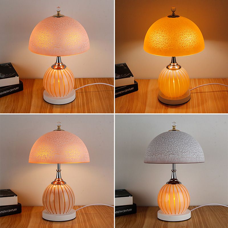 Dome Glass Nightstand Lamp Minimalist 2-Light Table Lighting for Living Room