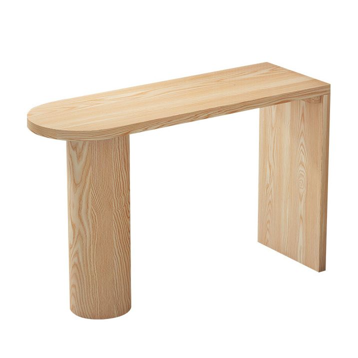 Wood Bar Dining Table Contemporary Double  Pedestal Bar Table