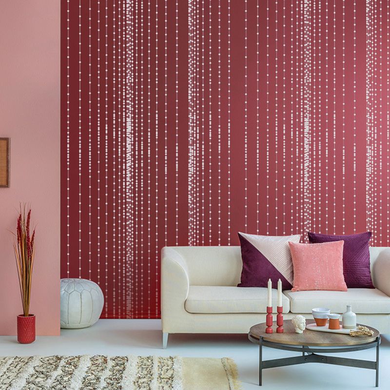 Abstract 3D Bead Curtain Wallpaper Non-Pasted Wall Covering for Guest Room, 20.5"W x 33'L