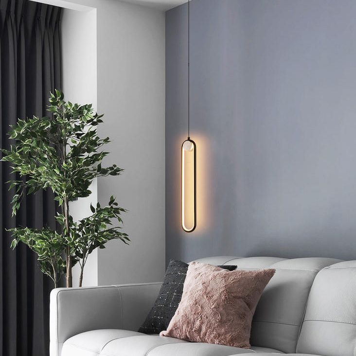 Metal oblong suspendu au plafond de style moderne