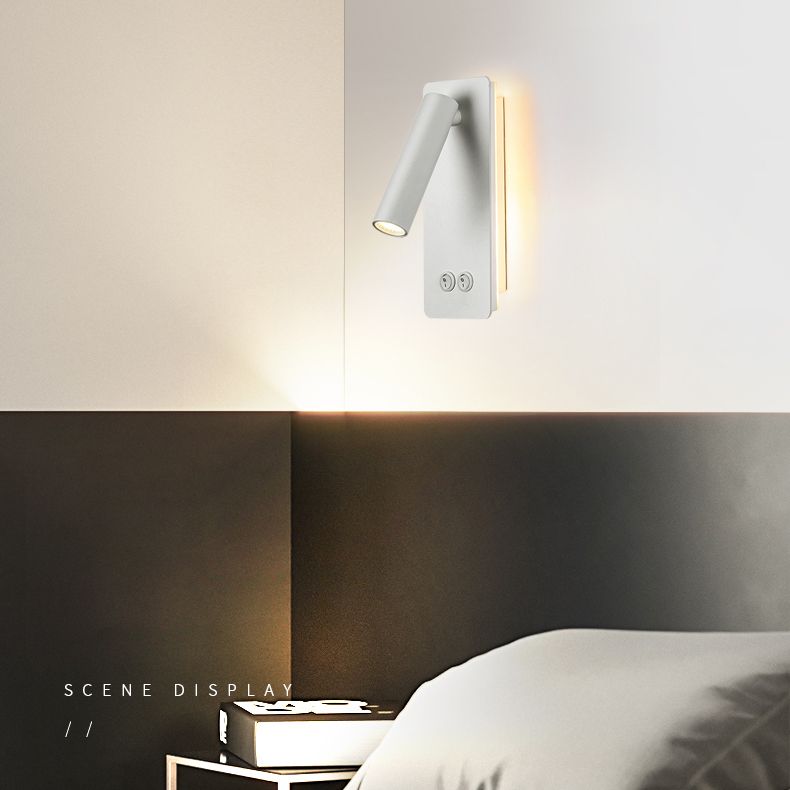 Aluminium -LED -Lesen Wandleuchten im modernen präzisen Stil schmiedeeisernen rechteckigen Wandlicht mit Acrylschatten