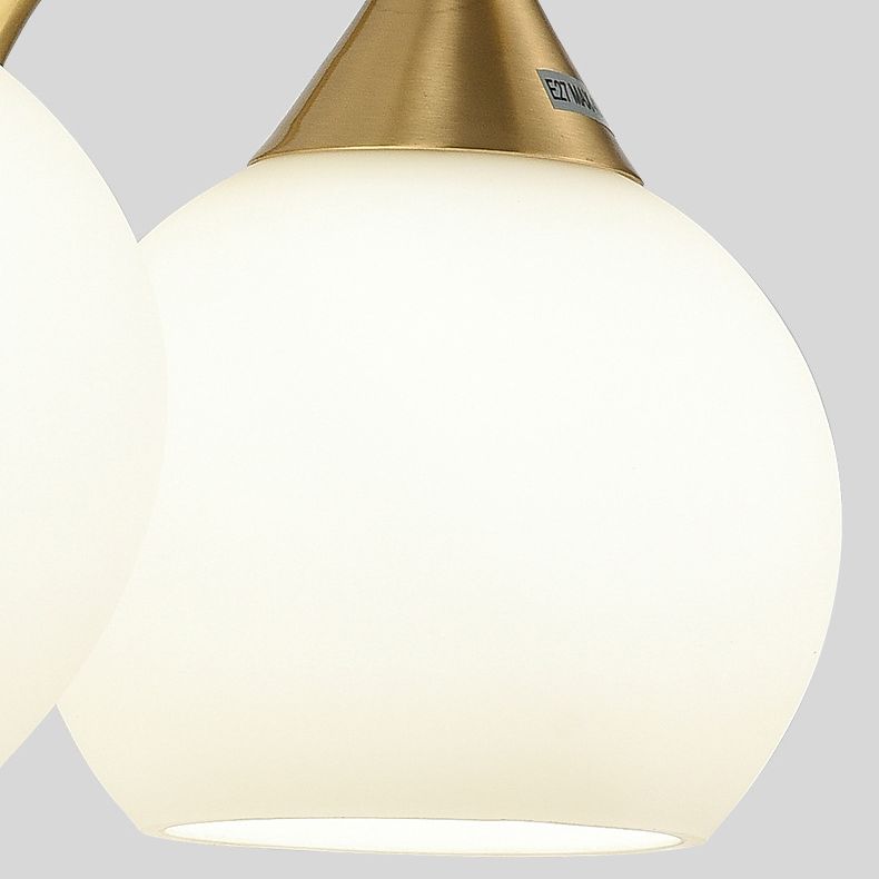 Glass Global Sconce Light Fixture Simplicity Style Gold Wall Lighting Fixture for Living Room