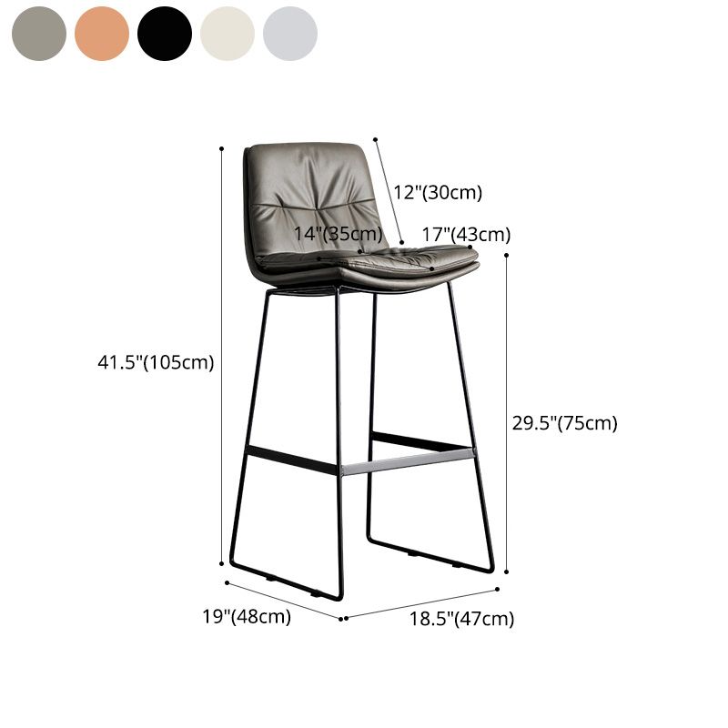 Scandinavian Armless Beauty Salon Stool Matte Finish Upholstered Bar Stools