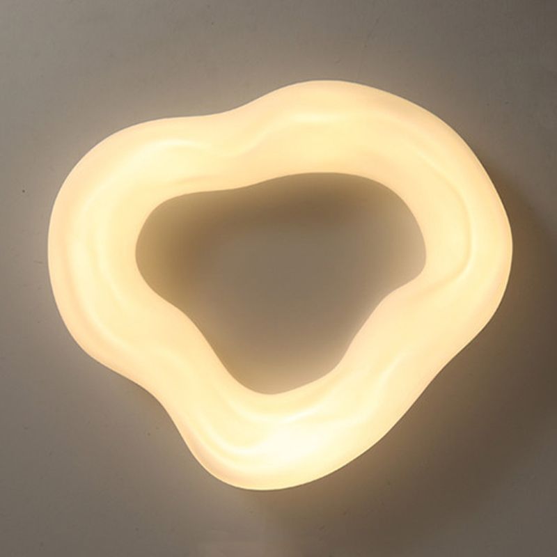 LED Cloud Shape Ceiling Flush Mount in Ivory White Contemporary Ceiling Flush