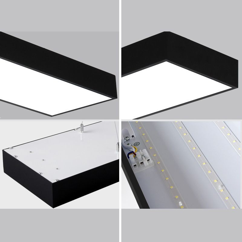 Lampade da soffitto rettangolari in metallo con montaggio a incasso. Lampade da incasso per ufficio moderne