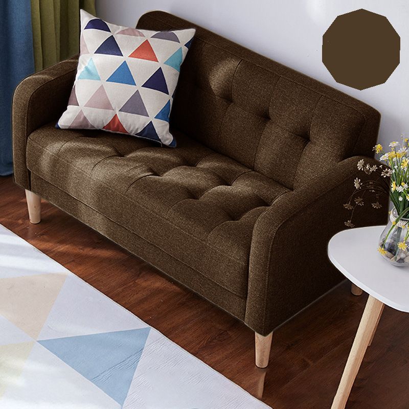 27.2" H 3 Seater Cotton Tufted Square Arm Sofa for Living Room