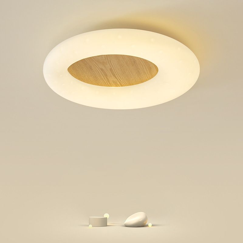 LED Modernism Ceiling Light White Shaded Flush Mount Lighting for Hallway