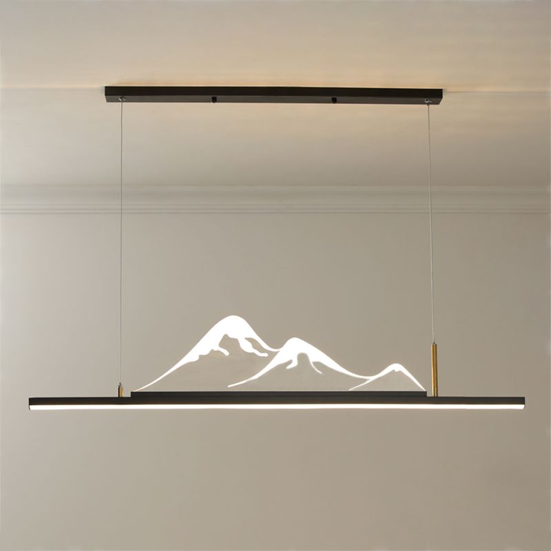 Luces colgantes de forma lineal Metal Contemporáne de metal de 2 accesorios de iluminación colgante de 2 luces