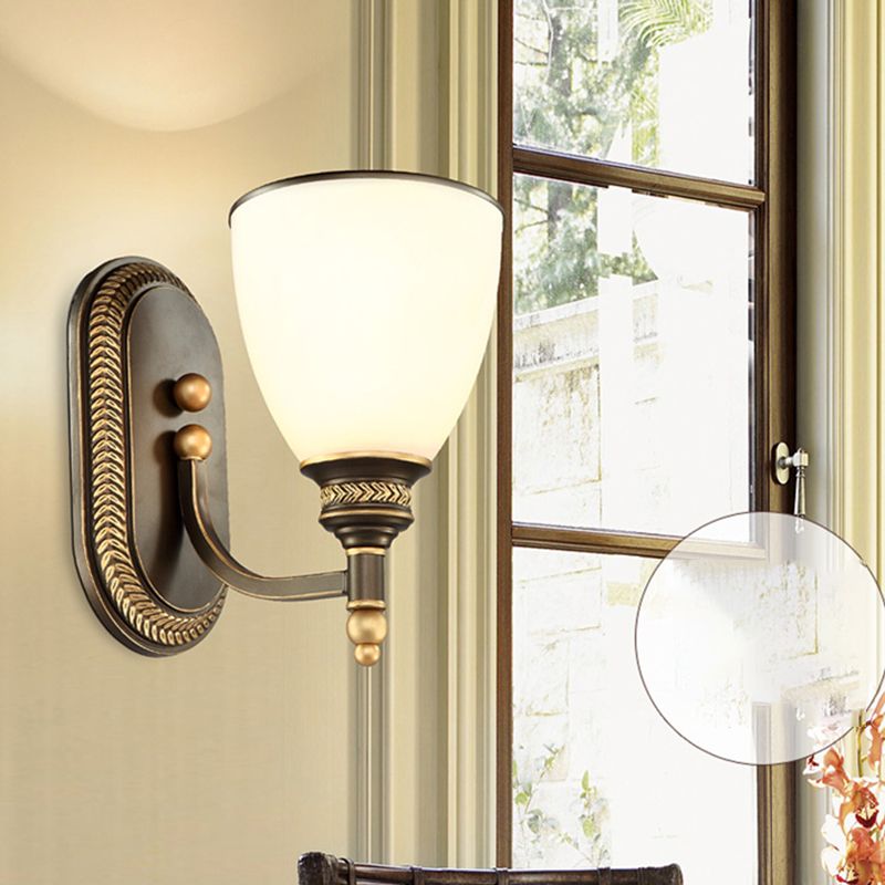 1 Light Bell Wall Mounted Light Fixture Industrial Style Metal Wall Sconce Lights