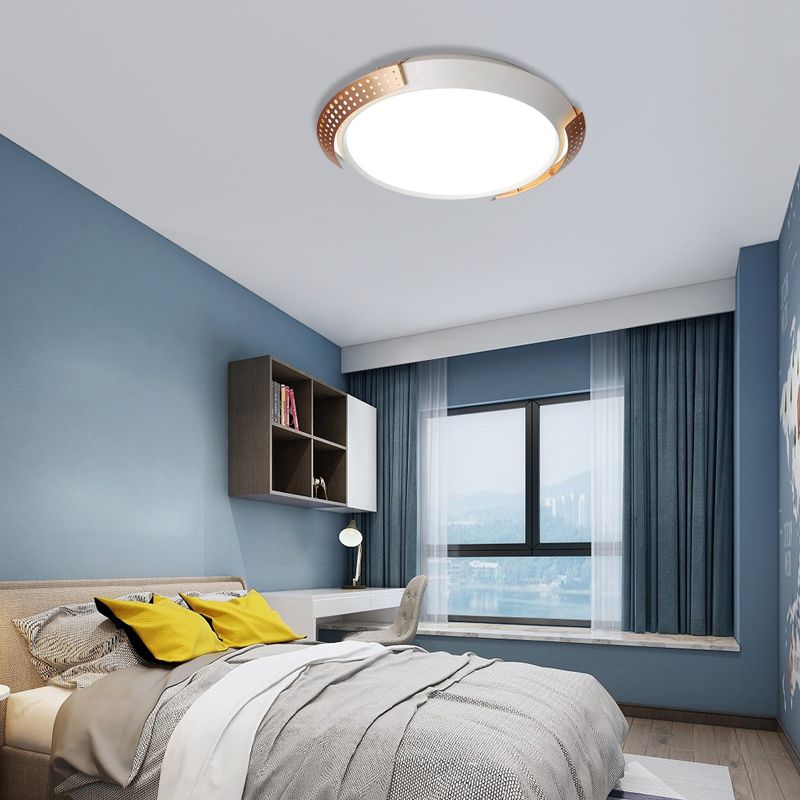 Roze/gouden holle metalen plafondarmatuur Moderne 16"/19,5" ronde inbouwplafondlamp voor slaapkamer