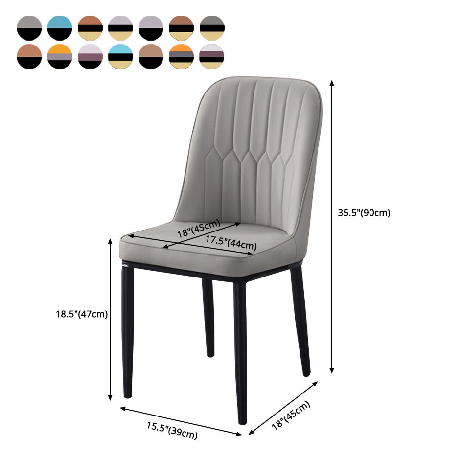 Sillas de comedor contemporáneas de metal para interiores y exteriores Sillas de comedor tapizadas sin brazos